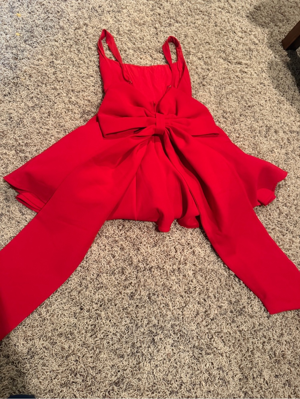 Bold Red Bow-Front Sleeveless Jumpsuit